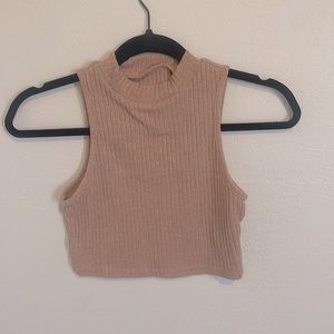 beige cropped tank top